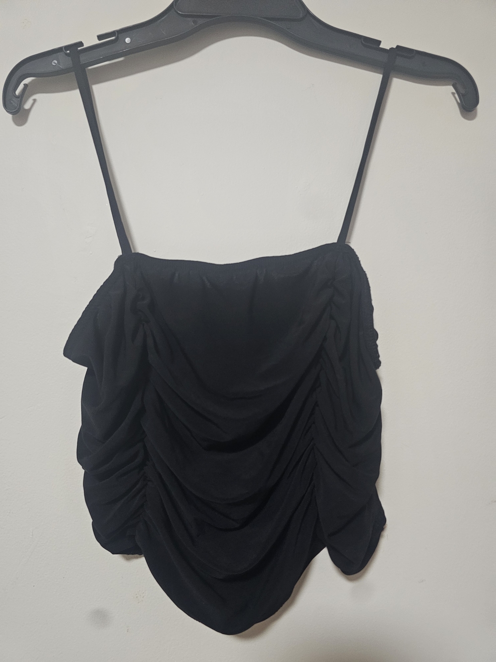 ​MRT 1030 Black Ruched Cami Crop Top - Size Large